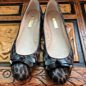 LOUISE ET CIE Ponyhair Animal Print Ballet Flats Size 9.5 like new